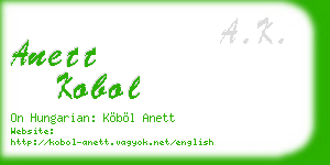 anett kobol business card